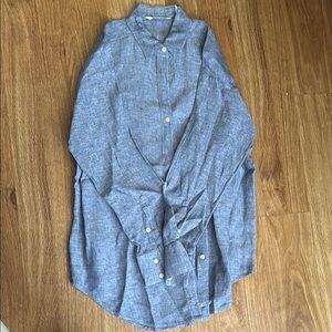 Cubavera Blue Casual Button Down Shirt